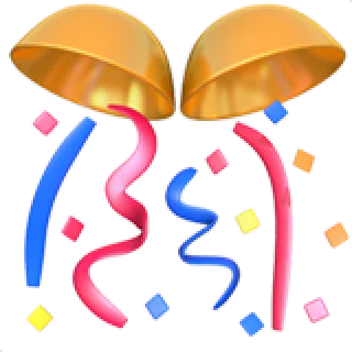 Confetti popping with streamers, symbolizing celebration or a festive occasion