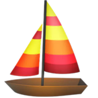 A sailboat with colorful sails, representing sailing, travel, or adventure