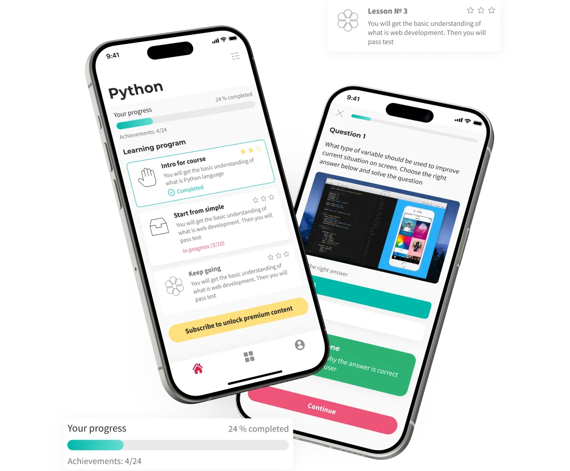 Skill App - Learn Coding app from education category developed for iOS platform. mobile.