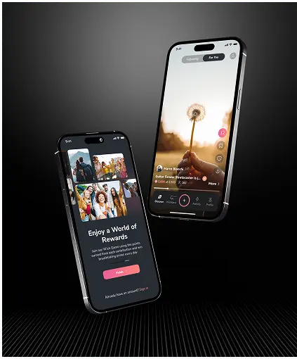 Wishew social app of wishes developed for Web, iOS, and Android platforms. slide.